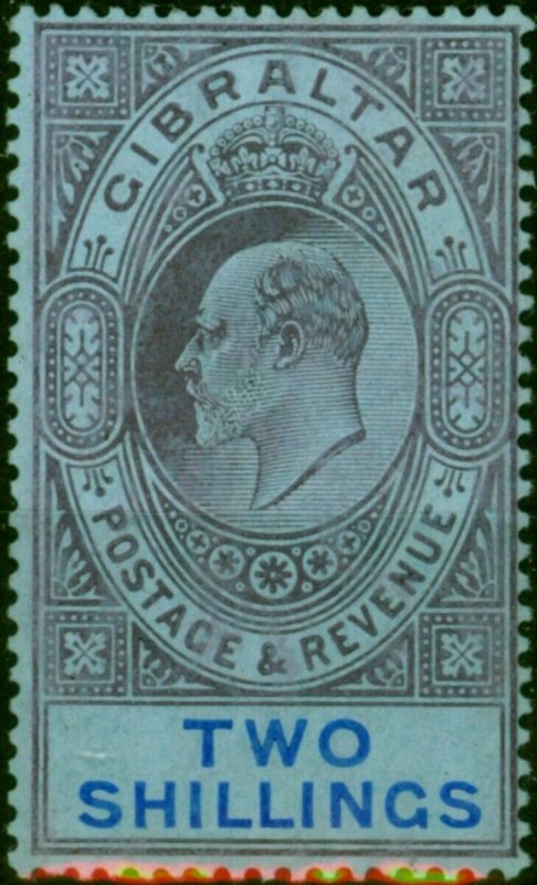 Gibraltar 1910 2s Purple & Bright Blue-Blue SG72 Fine MM 