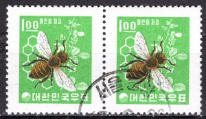 Korea South; 1963: Sc. # 377: Used Se Tenant Stamps