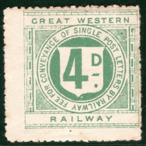 GB GWR RAILWAY 4d Letter Stamp Mint MM {samwells-covers} BRW34