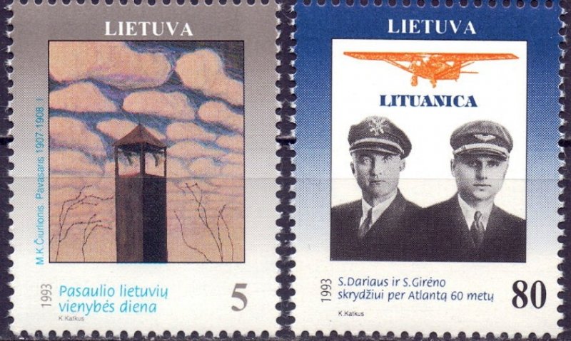 Lithuania. 1993. 529-30. Aviation. MNH.