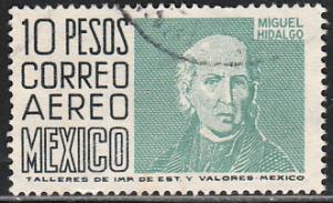 MEXICO C267, $10Pesos 1950 Definitive 2nd Printing wmk 300. USED. F-VF. (1399)
