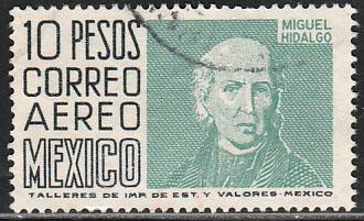 MEXICO C267, $10Pesos 1950 Definitive 2nd Printing wmk 300. USED. F-VF. (1399)