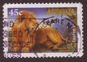 Australia 1996 Sc#1548, SG#1634 45c Animalia, Lion USED-VG-NH.