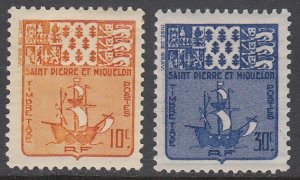 St. Pierre & Miquelon J68-J69 MH short set CV $0.80