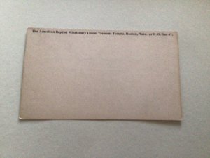 U. S. American Baptist Missionary Boston Mass 1902 postal card 67147