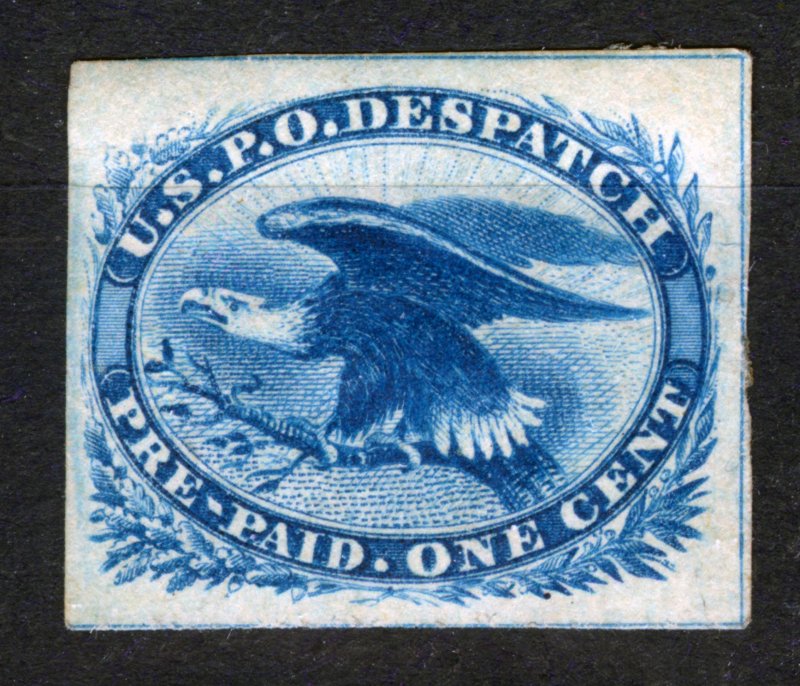 USA - STAMP, 1851, 1c Blue, Eagle U.S.P.O Despatch, imperforate, SCOTT LO2