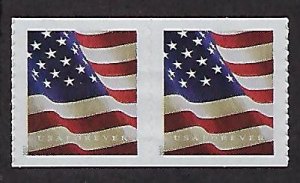 Catalog # 5158 Pair Coil Stamps Old Glory Flag Stars and Stripes