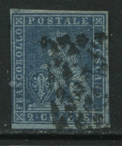 Italy Tuscany 1851 2 crazie blue used