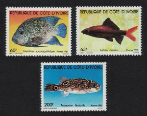 Ivory Coast Fish 3v 1981 MNH SG#666-668 MI#673-675