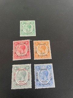 British Honduras sc B1-B5 MH comp set
