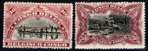 Belgian Congo #51, 53 F-VF Unused CV $16.50 (X4306)