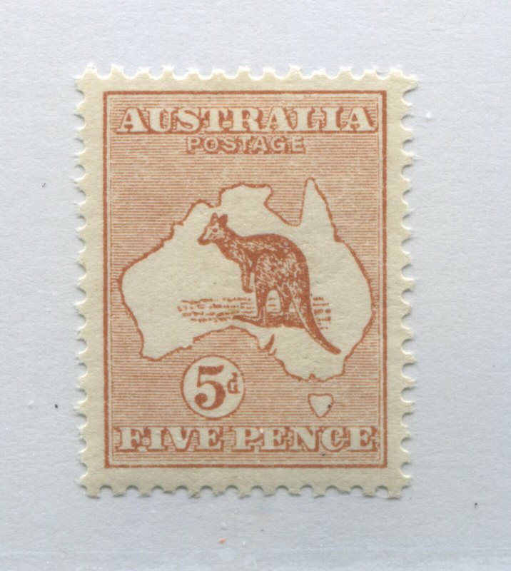 Australia 5d 1913 Kangaroo mint o.g. hinged