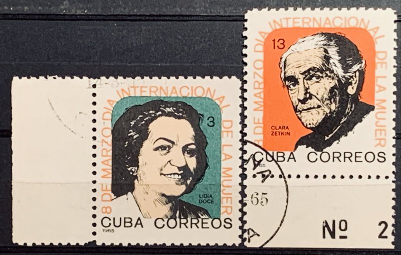 CUBA 1965 SC#942-943 INT. WOMEN'S DAY Mrch 8 Gutter Sniper PRE CANCEL