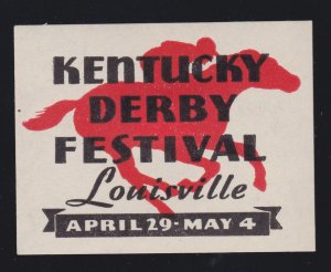 US Vintage Kentucky Derby Festival Cinderella Stamp Mint OG H