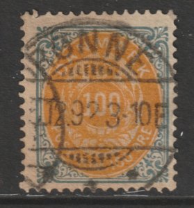 1877 Denmark - Sc 34 - used VF - 1 single - Numerals