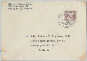 82057 - ISLAND  Iceland - Postal History - FACIT 197 single on Cover to USA 1946