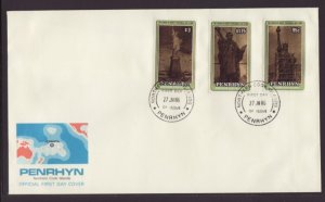 Penrhyn Island 340-342 Statue of Liberty 1986 U/A FDC