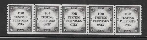 #TD107 MNH Test Stamp Strip of 5