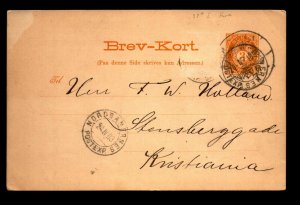 Norway 1893 3 Ore Postal Card - Nordbanernes Express Cancel - L32440
