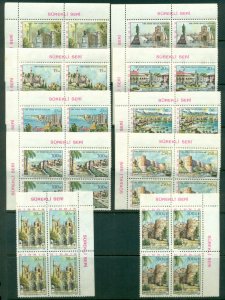 Turkey 1975 Historical Sites & Landmarks 10v issued '75 (slight tones) blk4 MUH