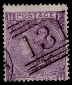 GB QV SG107, 6d bright violet plate 6, USED. Cat £120. FH