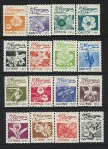 Flowers Defenitives by Nicaragua MNH Sc 1515-30