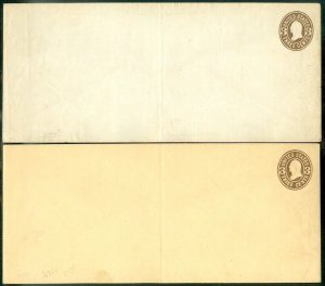 EDW1949SELL : USA 1864 3 cent pink stamped envelope pair U58, U59