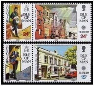 Isle of Man 418-421a pairs,MNH.Michel 427-430. EUROPE CEPT-1990.Post Offices.