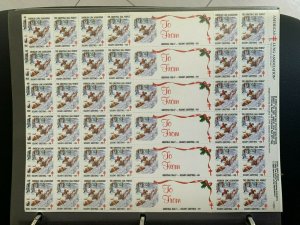 us 1989 sheet - US Christmas Seals/Stamps OG Mint never hinged
