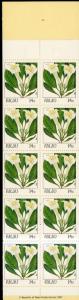 PALAU 130a COMPLETE BOOKLET MNH SCV $4.00 BIN $2.50 FLOWERS