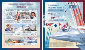 Concorde Planes Flugzeuge Aviation Space Transport Mozambique MNH stamp set