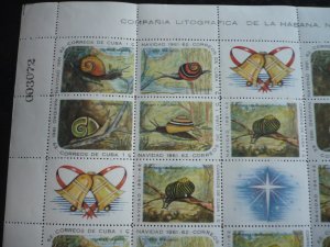 Stamps - Cuba - Scott# 686-690 Mint Hinged Sheet of 20 Stamps plus 5 Labels