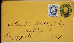 Scott #- U113 1 cent Benjamin Franklin Envelope with Scott #- 156 Affixed