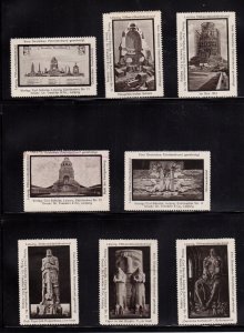 German Advertising Stamps - Leipzig War of Independence Monument Group of 8