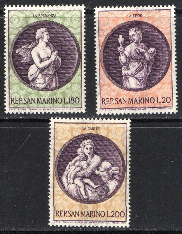 Thematic stamps SAN MARINO 1969 XMAS 874/6 mint