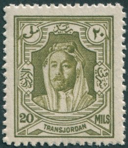 Transjordan 1946 20m olive-green SG237 unused