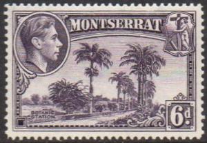 Montserrat 1943  6d violet (P 14) MH