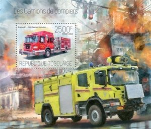 Togo - 2013 Engine 61 Fire Truck - Stamp Souvenir Sheet - 20H-775