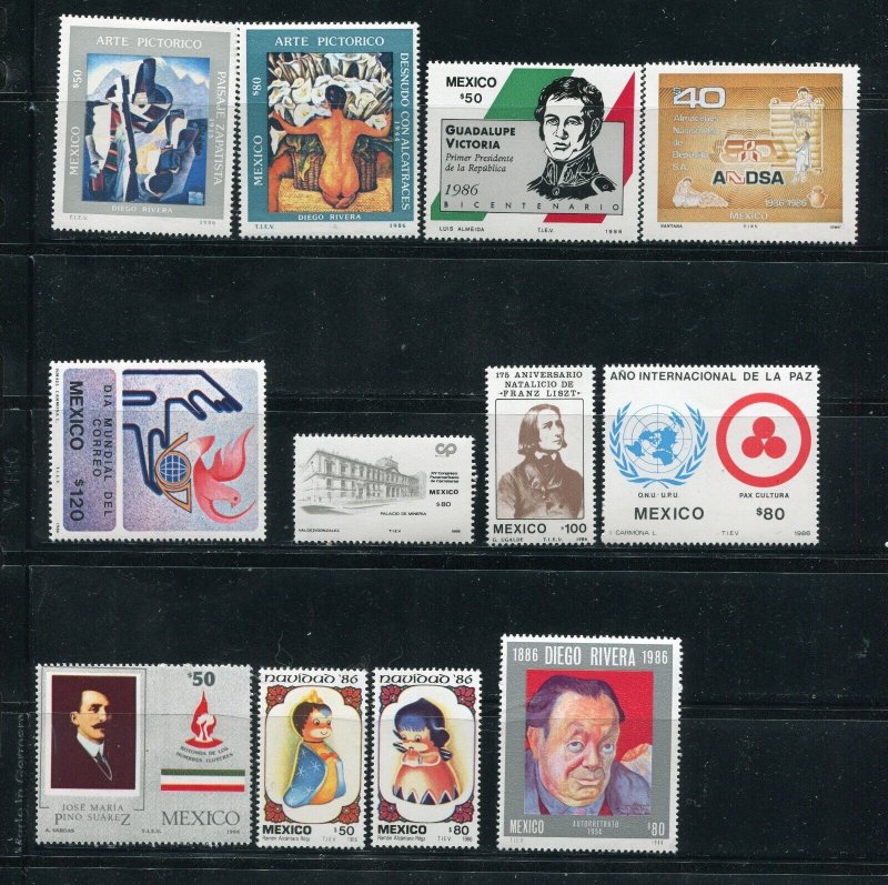 Mexico 1376 - 1430 Most of 1985 Stamps!  All MNH Strips and Sheets!