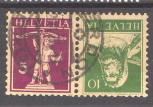 Switzerland  Tete-Beche, Zumstein # K 22, VF ++ used, no faults