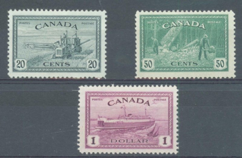 Canada 1946 Peace sg.404-6 the three values MH 