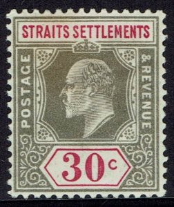 STRAITS SETTLEMENTS 1902 KEVII 30C WMK CROWN CA