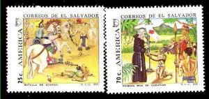 EL SALVADOR 1991 UPAEP AMERICA COLUMBUS ARRIVE  YV 1121-2 MNH