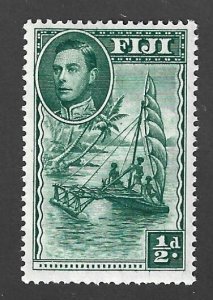 Fiji Scott #117c Mint 1/2p Outrigger Canoe Perf 14 2018 CV $16.00