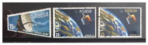 MALAYSIA 1970 SATELLITE EARTH STATION set of 3V used SG#61-63