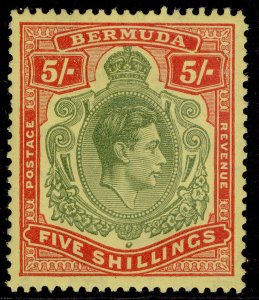 BERMUDA GVI SG118f, 5s yellow-green & red/pale yellow, M MINT. Cat £35.