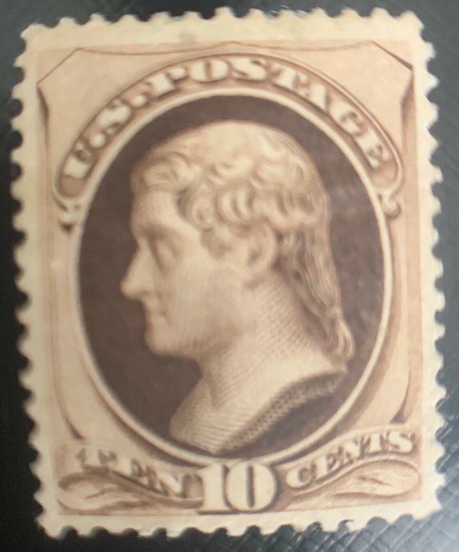 1879 Thomas Jefferson 10 cent #188 US Stamp Mint Partial Gum