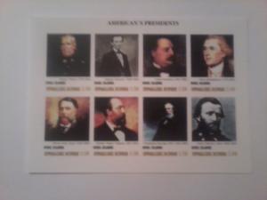 KURIL SHEET IMPERF USA PRESIDENTS