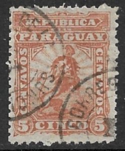 PARAGUAY 1879-81 5c Orange Brown Lion Sc 12 VFU