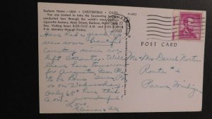 1960 USA Postcard Cover from Durham NC to Parma Michigan Durham Home